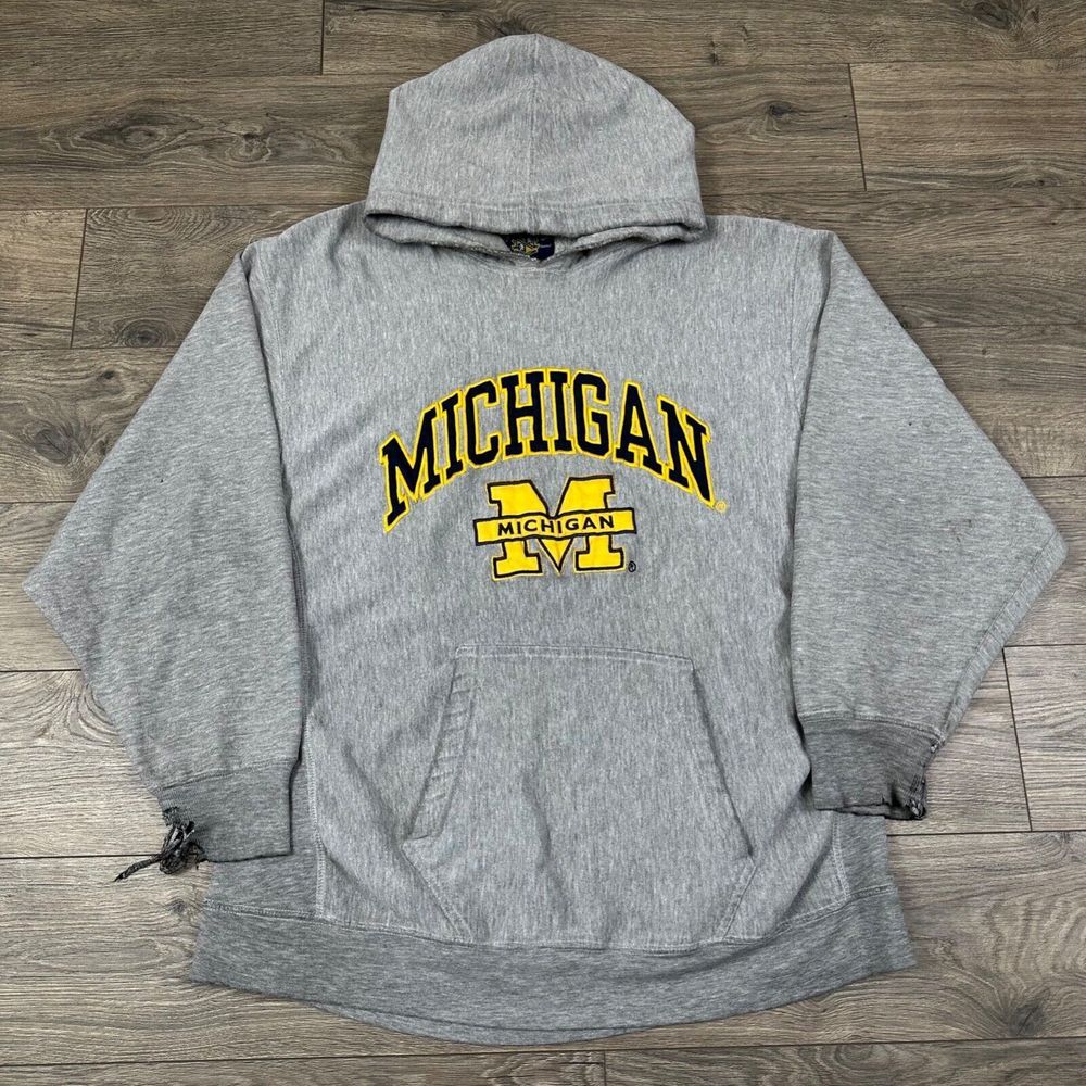 Vintage University of Michigan Sweatshirt Adult XL Gray Hoodie Wolverines
